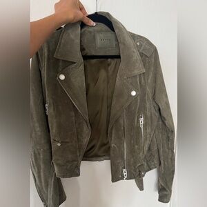 Blank NYC Olive Green Suede Biker Jacket
